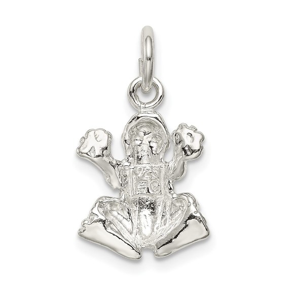 925 Sterling Silver Frog Bracelet or Necklace Charm - Picture 4 of 4